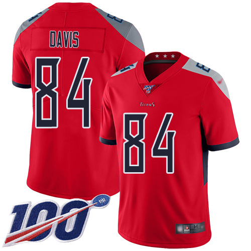 Tennessee Titans Limited Red Men Corey Davis Jersey NFL Football #84 100th Season Inverted Legend->tennessee titans->NFL Jersey